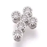 Brass Micro Pave Cubic Zirconia Beads