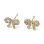 Rack Plating Bowknot Brass Stud Earrings