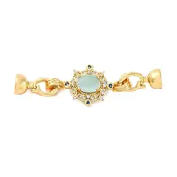 Brass Micro Pave Clear Cubic Zirconia Fold Over Clasps