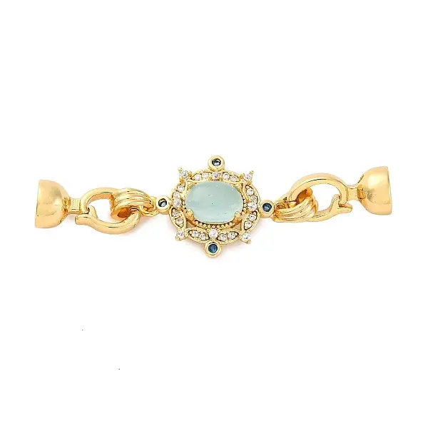 Brass Micro Pave Clear Cubic Zirconia Fold Over Clasps