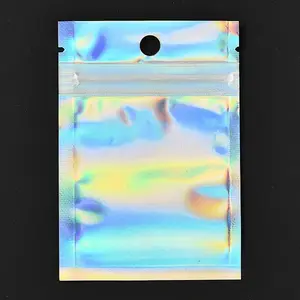 Rectangle Zip Lock Plastic Glitter Holographic Bags