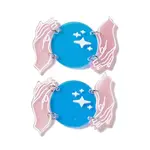 Opaque Acrylic with Iron Rings Big Pendants