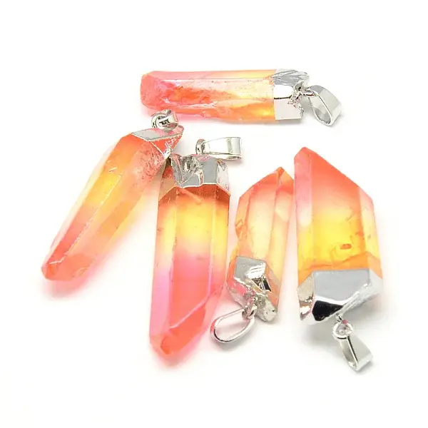 Natural Quartz Crystal Pointed Pendants