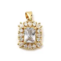Brass Micro Pave Cubic Zirconia Pendants