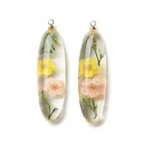Inner Dried Flower Transparent Resin Pendants