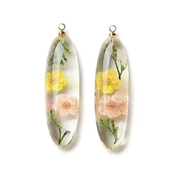 Inner Dried Flower Transparent Resin Pendants
