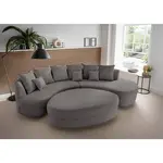 Livetastic SEDACÍ SOUPRAVA, textil, šedá