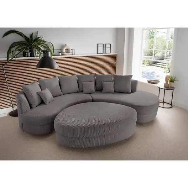 Livetastic SEDACÍ SOUPRAVA, textil, šedá