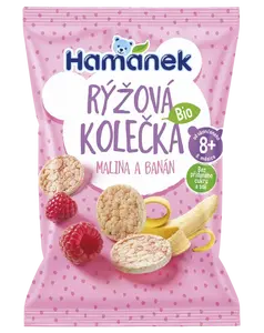 HAMÁNEK BIO Rýžová kolečka Malina&Banán 35 g