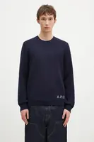 Vlněný svetr A.P.C. Pull Edward pánský, tmavomodrá barva, WVBDJ.H23059