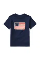 Dětské bavlněné tričko Polo Ralph Lauren tmavomodrá barva, s aplikací, 322843794001