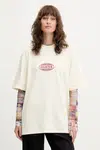 Bavlněné tričko Guess Originals dámské, béžová barva, M5YI55 K8FQ4