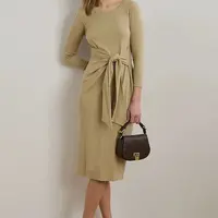 Šaty Lauren Ralph Lauren béžová barva, midi, přiléhavé, 200973598
