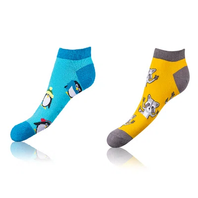 Bellinda
CRAZY IN-SHOE SOCKS 2x - Dedoles Short Socks 2 Pairs - Yellow - Blue - White