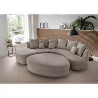 Livetastic SEDACÍ SOUPRAVA, textil, šedavě hnědá