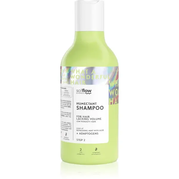so!flow Low Porosity Hair Humectant Shampoo čisticí šampon pro vlasy bez objemu 400 ml