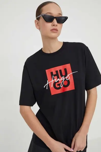 Bavlněné tričko HUGO Dashire_3