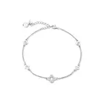 JwL Luxury Pearls Stříbrný nákotník se čtyřlístky a sladkovodní perlou JL0803