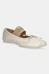 Kožené baleríny MM6 Maison Margiela béžová barva, S59WZ0099