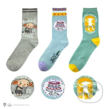 Harry Potter Ponožky 3 páry - Dobby (veľkosť 35-45)