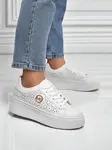 Resti Aelia women's platform sneakers white openwork ecru