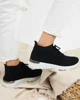 Resti Bamggy Women's Black Fabric Sports Shoes - Footwear