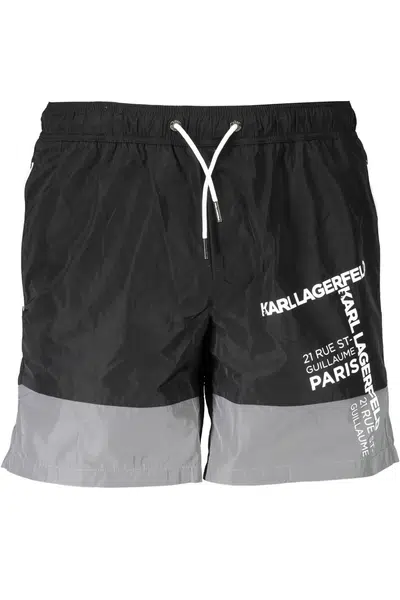 KARL LAGERFELD BEACHWEAR SWIMSUIT PARTS UNDER MAN BLACK