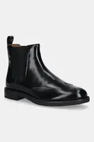 Kožené kotníkové boty Tommy Hilfiger HILFIGER VOGUE LTH A BROGUE BOOT pánské, černá barva, FM0FM05765