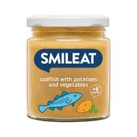 Smileat BIO příkrm divoká treska s brambory a zeleninou s extra panenským olivovým olejem 6M+ 230 g