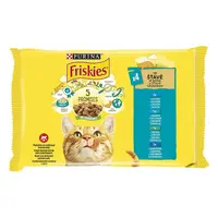 Friskies vlhké krmivo pro kočky v omáčce - s lososem, tuňákem, sardinkami, treskou 12 x (4 x 85 g)
