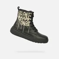 Black Girls Ankle Boots Geox Phaolae Girl - Girls