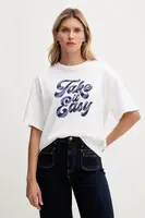 Bavlněné tričko United Colors of Benetton dámské, bílá barva, 3MI5D10AY