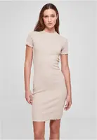 Women's dress with ribbing beige