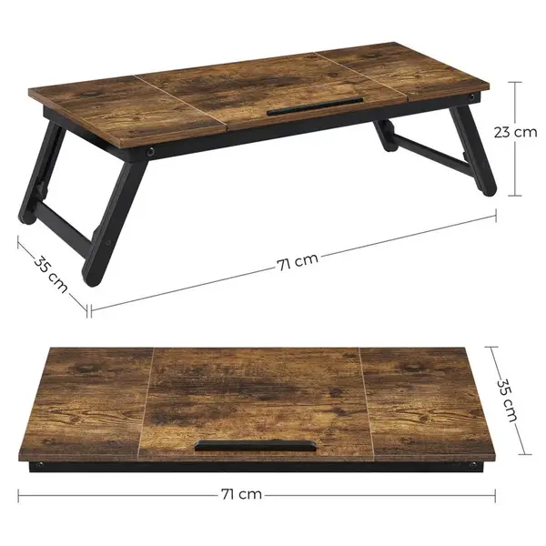 Boxxx STŮL NA NOTEBOOK, hnědá, černá, 71/23/35 cm