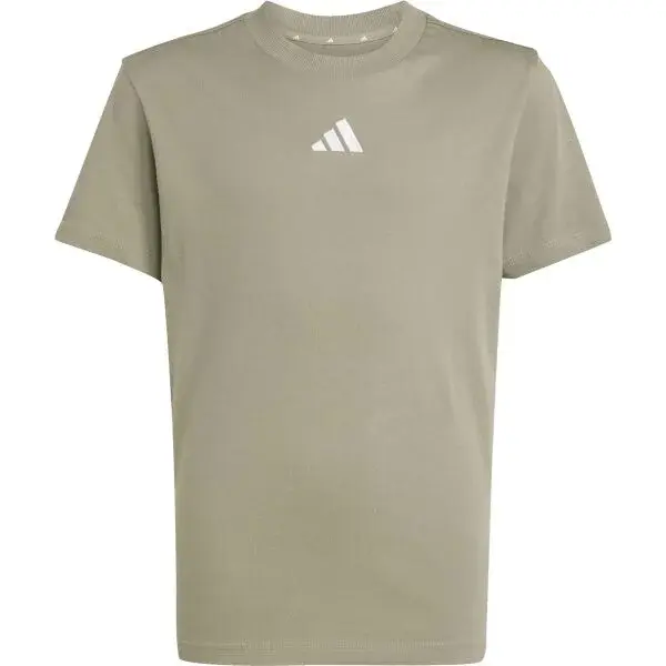 adidas SMALL LOGO T-SHIRT Juniorské tričko, khaki, velikost