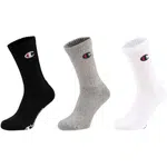 Champion 3PK CREW SOCKS Unisexové ponožky, černá, velikost 43-46
