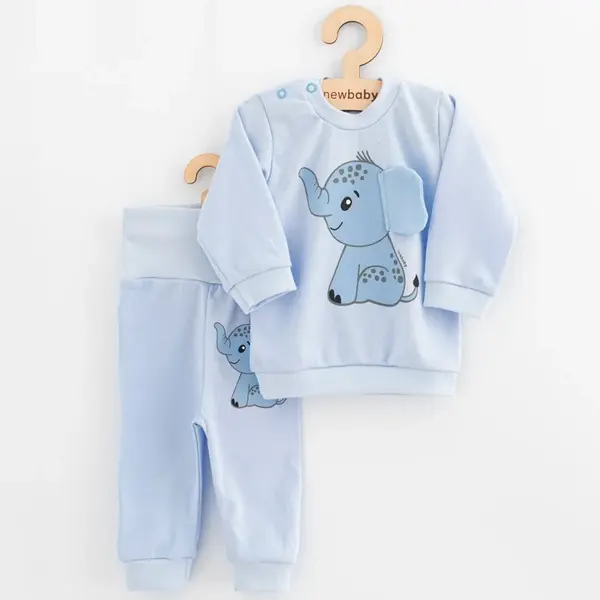 Dojčenská súprava tričko a tepláčky New Baby Happy Elephant blue 56 (0-3m), 20C56446