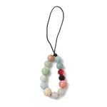 Natural Flower Amazonite with Glass Mobile Straps
