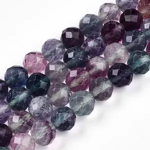 Natural Rainbow Fluorite Beads Strands