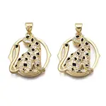 Brass Micro Pave Clear Cubic Zirconia Pendants