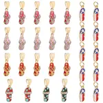 29Pcs 6 Style Evil Eye Alloy Enamel with Rhinestone Pendants