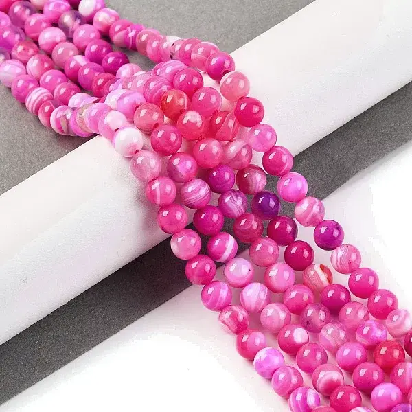 Natural Striped Agate/Banded Agate Beads Strands