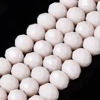 Opaque Solid Color Glass Beads Strands