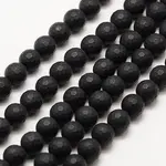 Frosted Natural Dyed & Heated Black Onyx Bead Strands