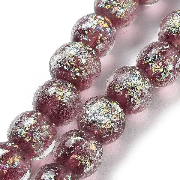Handmade Dichroic Foil Glass Beads Strands