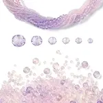 6 Styles Gradient Color Transparent Painted Glass Beads Strands