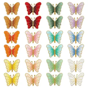 24Pcs 12 Colors Cloth Self Adhesive Patches