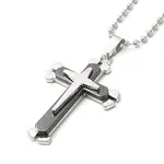 Alloy Cross Pandant Necklace with Ball Chains