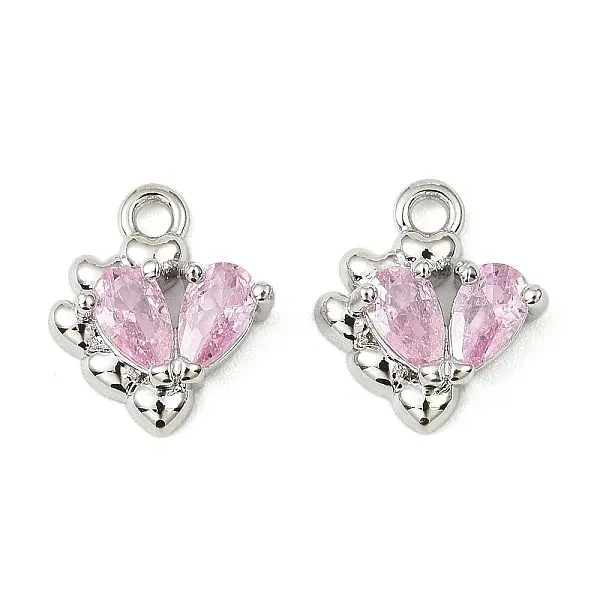 Brass Micro Pave Cubic Zirconia Pendants