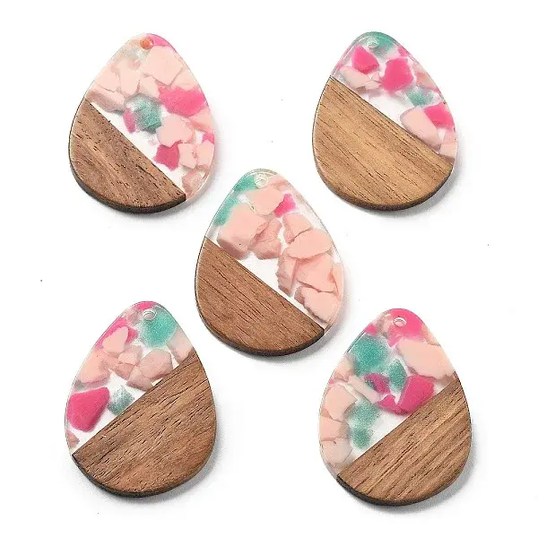 Resin and Walnut Pendants